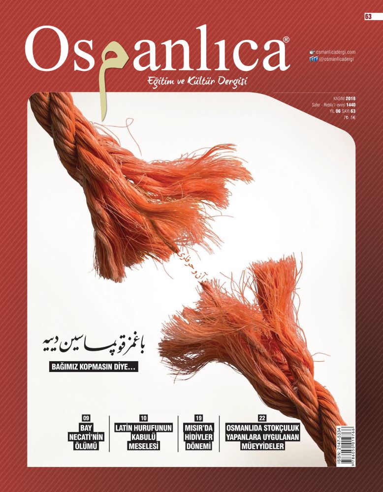 OSMANLICA EĞİTİM VE KÜLTÜR DERGİSİ KASIM 2018